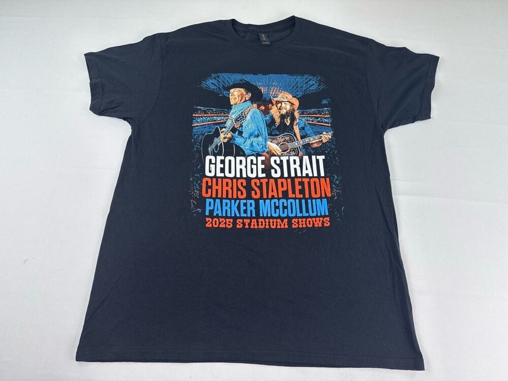George Strait Chris Stapleton Parker McCollum 2025 Stadium Shows Shirt Large
